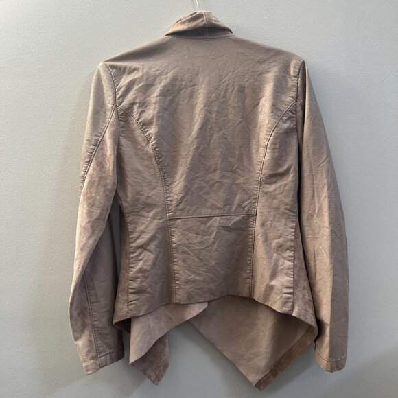 Blank NYC Women's‎ Sunny Days Moto Jacket Asymmetrical Neutral Beige Size Medium - Picture 5 of 8